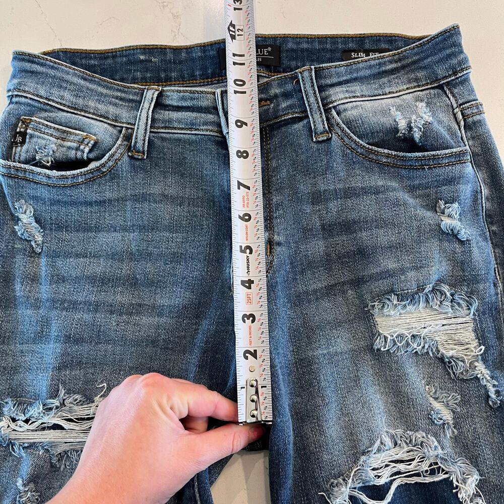 Judy Blue Slim Fit Jeans Distressed Size 9‎ /29 - Picture 8 of 9